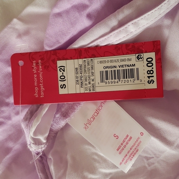 Xhilaration Purple & White Tie Dyed Strappy Halter Swimsuit Cover-up Size S - Picture 5 of 8